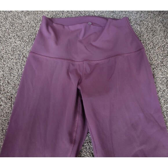 Lululemon Cropped Tulip Hem Leggings Size 8 Mesh Detail Rose Pink Activewear - Picture 5 of 12